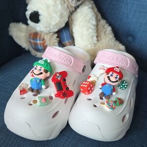 12PCS Cartoon Game Croc Charms Set – Cute Gamer Shoe Charms, Mario Style